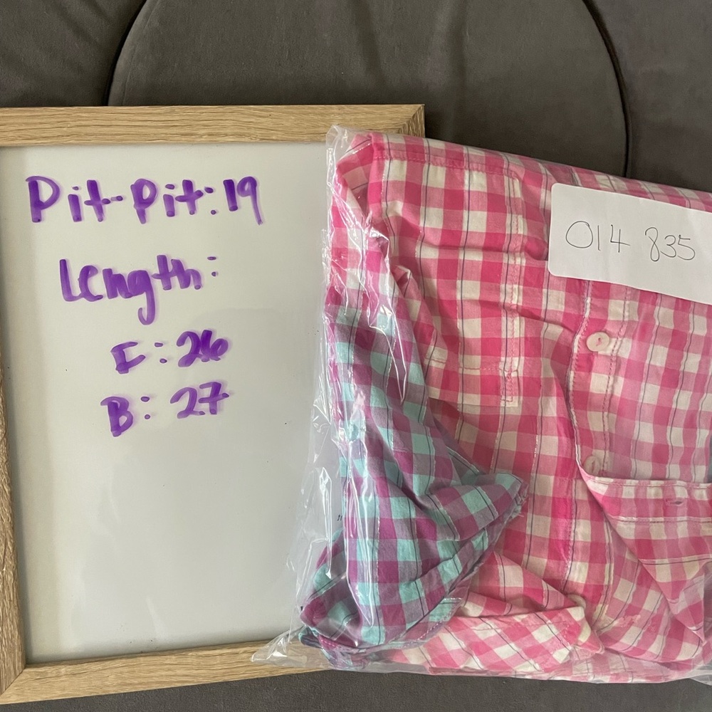 Pilcro Pink and Blue Ombre Plaid Shirt - Picture 5 of 5
